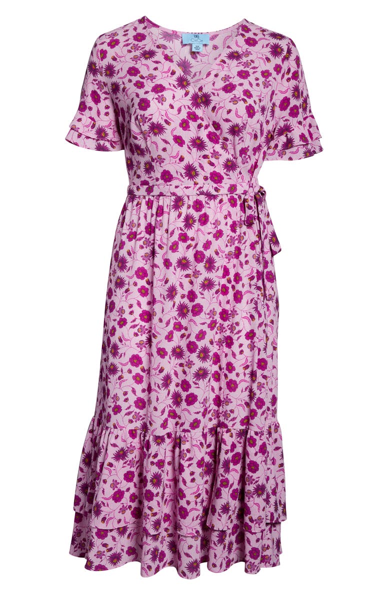 CeCe Moroccan Tile Ruffle Midi Dress, Alternate, color,