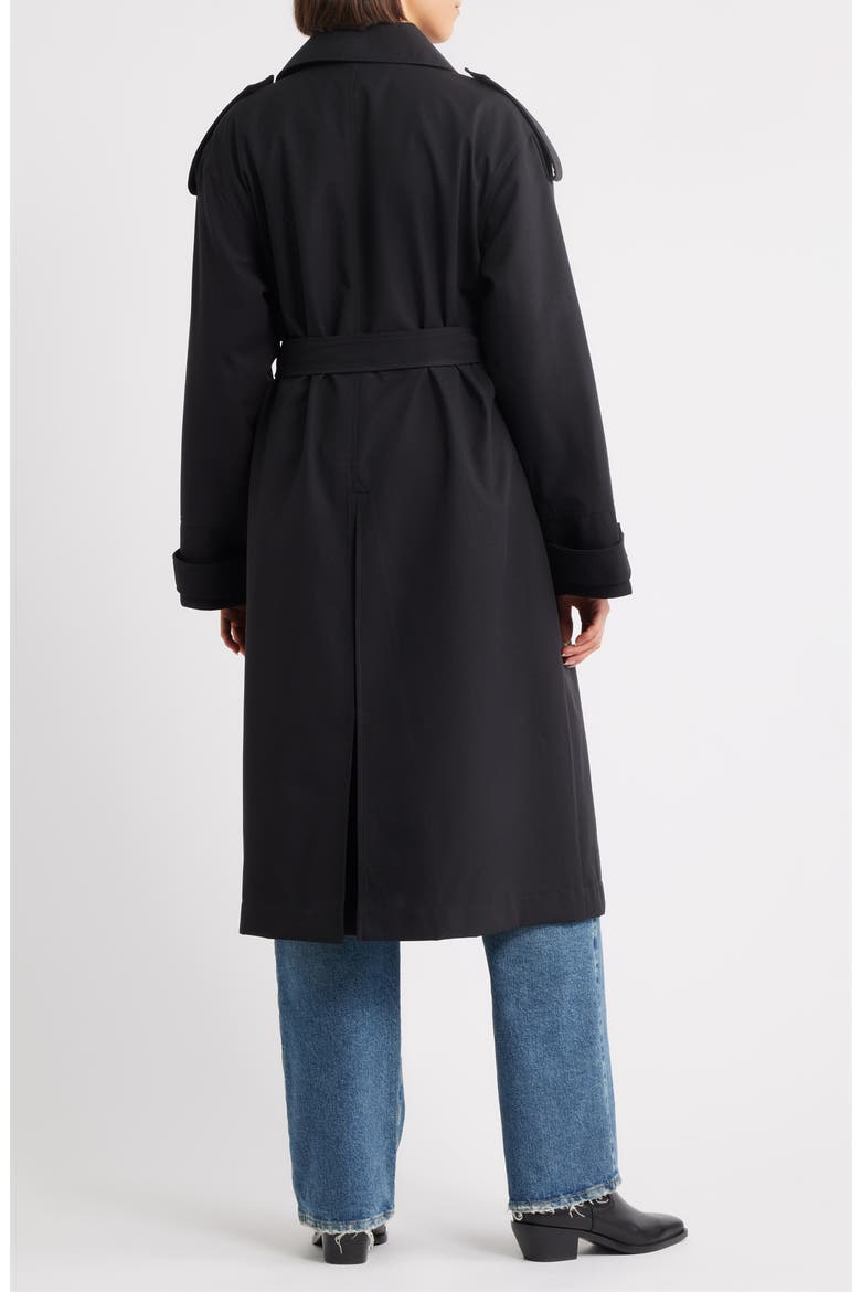 Belted Trench Coat, Alternate, color, BLACK