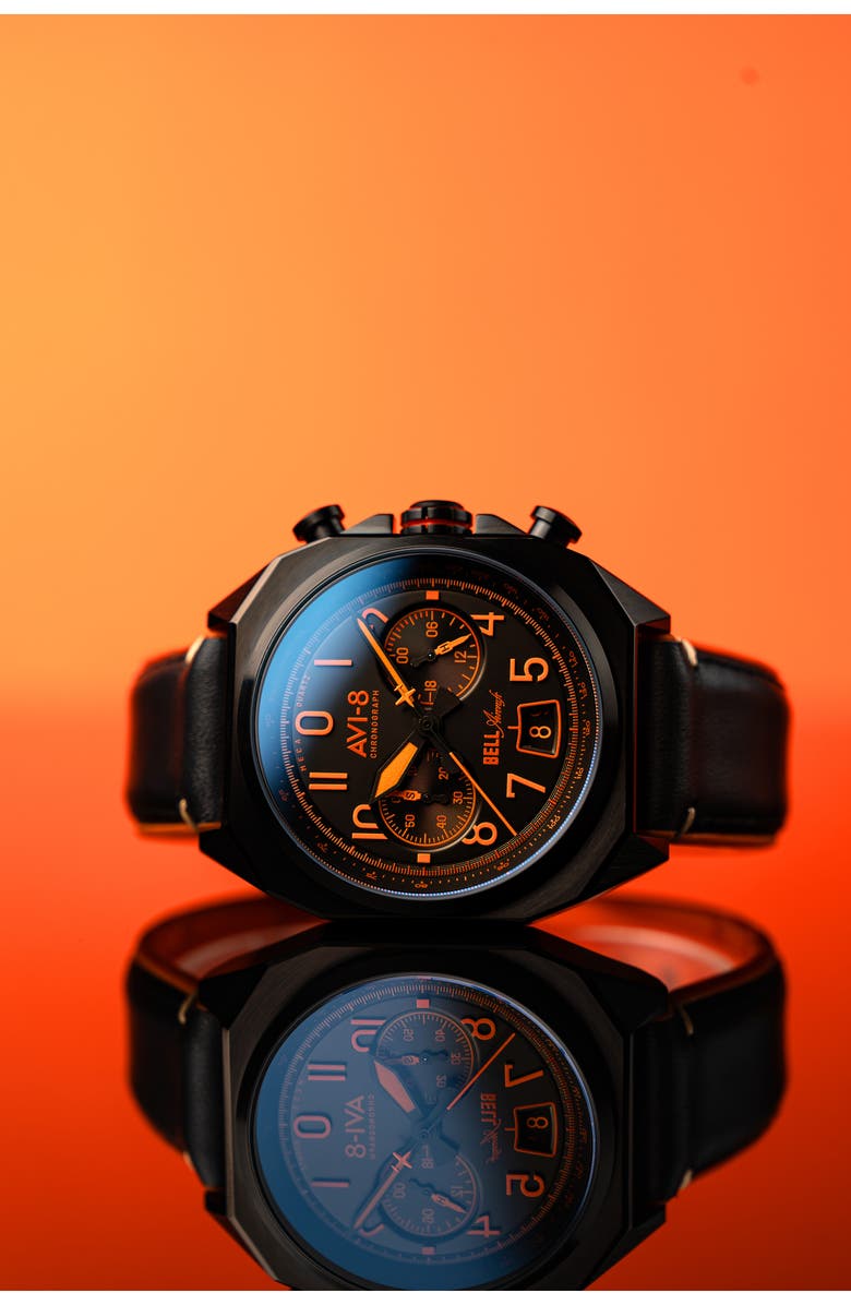 AVI-8 Bell X-1 Machbuster Chronograph Watch, 41mm, Alternate, color, Black