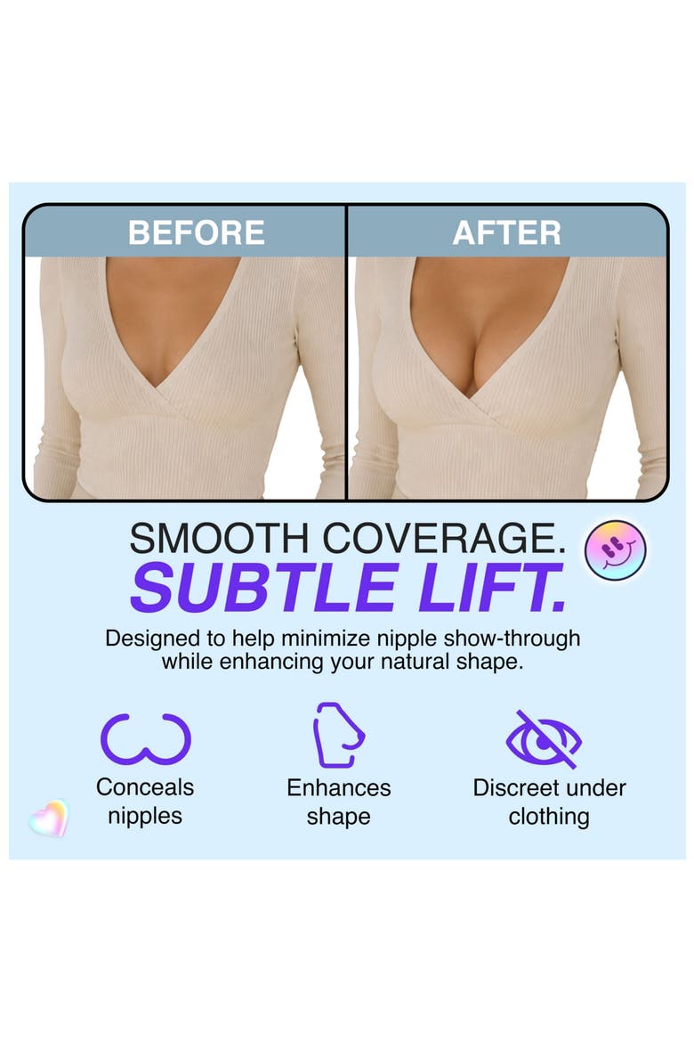 Allstick Push Up Adhesive Reusable Silicone Breast Nipple Covers, Alternate, color, Chai