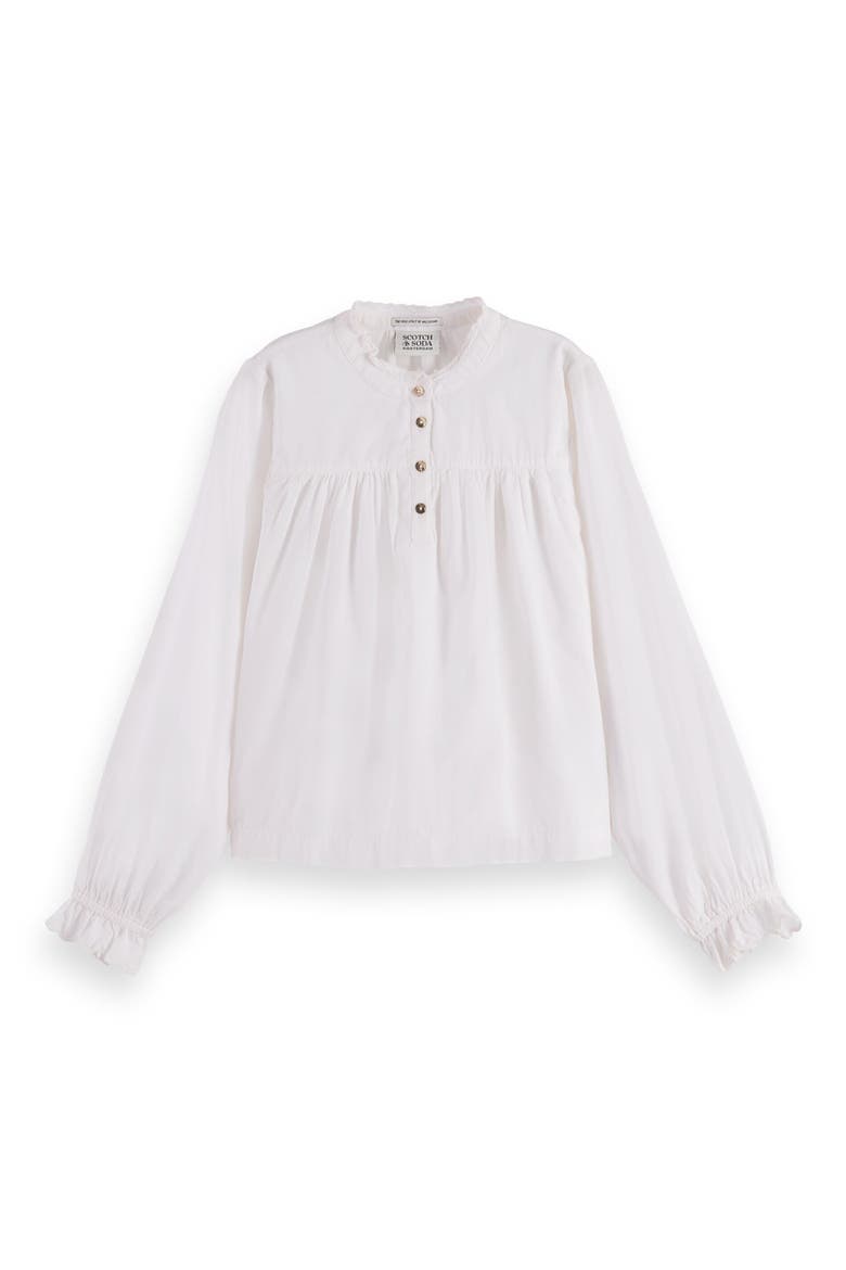 Kids' Ruffle Cotton Blend Top, Main, color, EGGNOG
