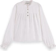 Scotch & Soda Kids' Ruffle Cotton Blend Top