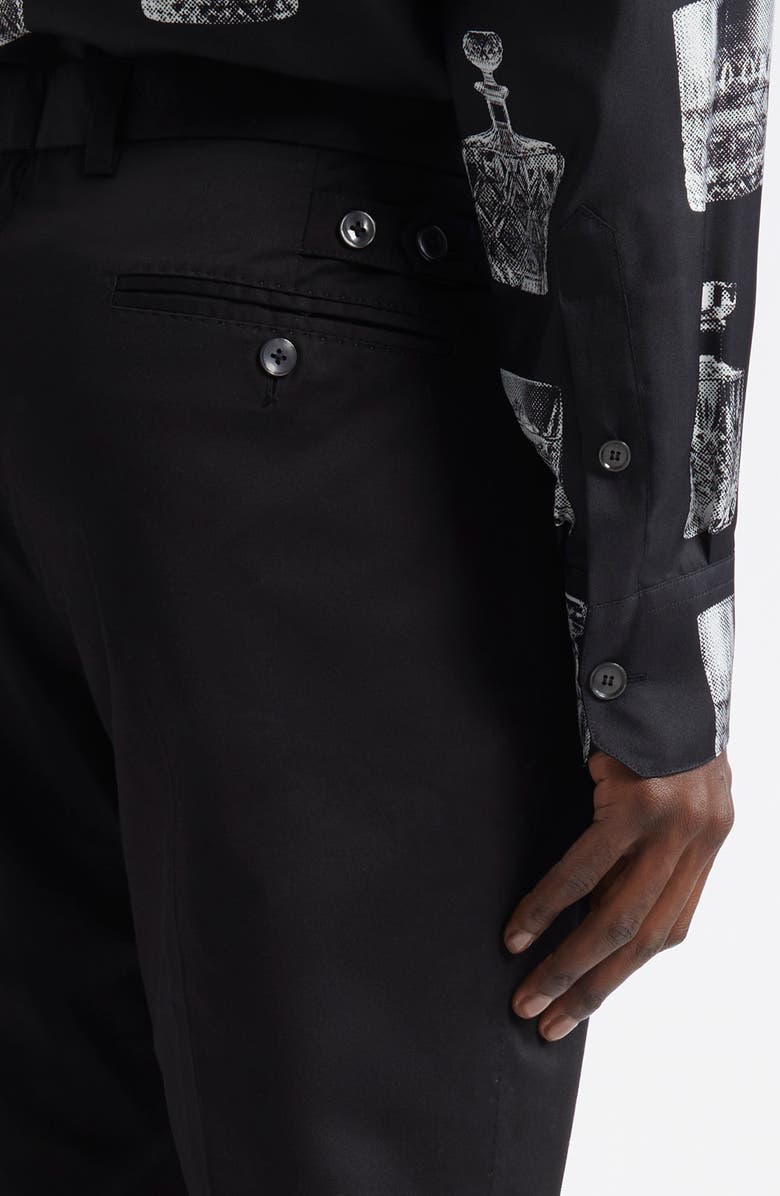 Dolce&Gabbana Stretch Cotton Straight Leg Pants, Alternate, color, N0000 Nero