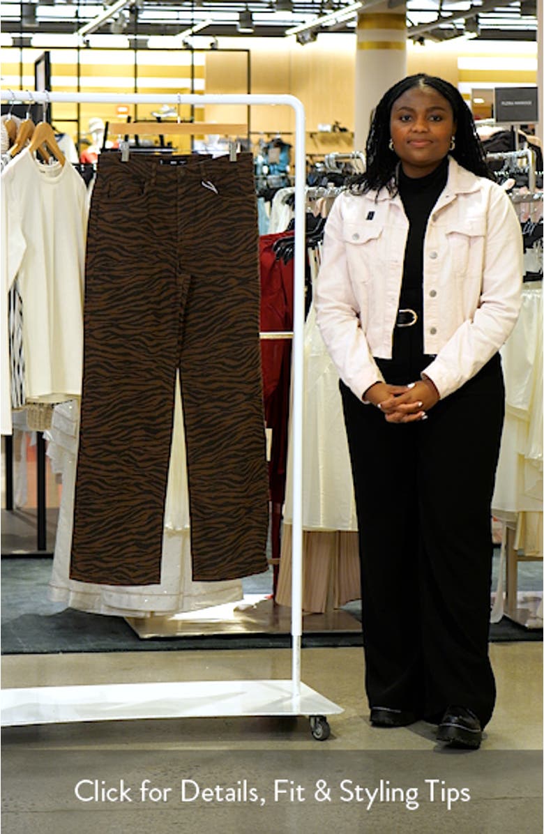 Zebra Stripe High Waist Straight Leg Jeans, sales video thumbnail