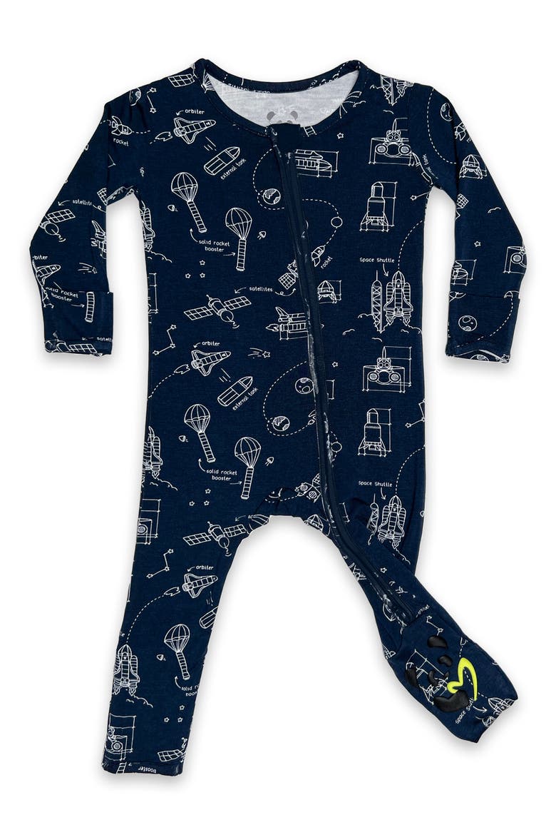 Kids' Orbiter Print Convertible Footie Pajamas, Main, color, ROCKETS