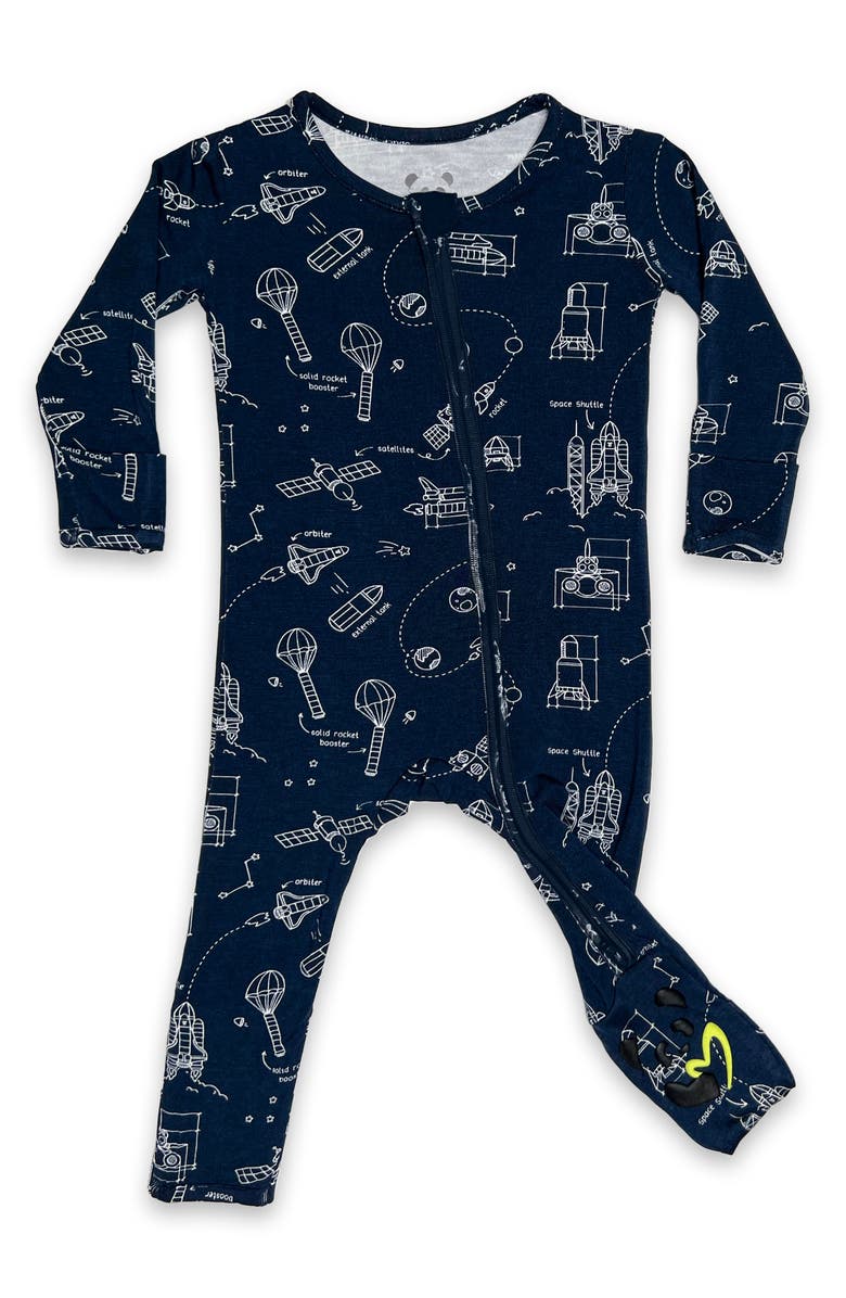 Bellabu Bear Kids' Orbiter Print Convertible Footie Pajamas, Main, color,