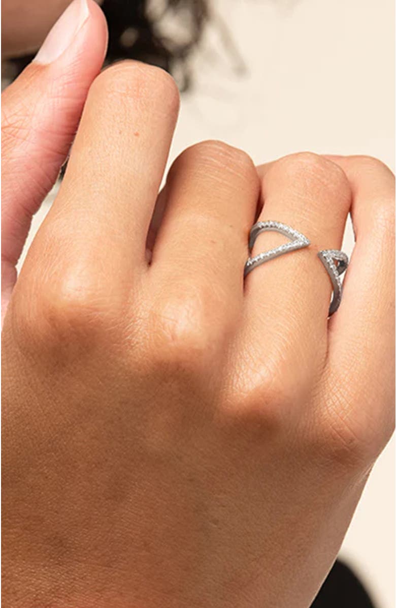 Bearfruit Jewelry Claire Statement Adjustable Ring, Alternate, color, Silver