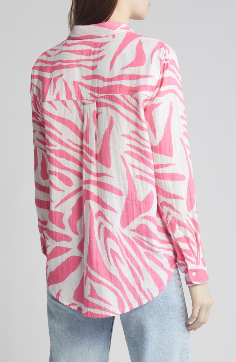 Rails Ellis Tiger Stripe Cotton Gauze Button-Up Shirt, Alternate, color, 