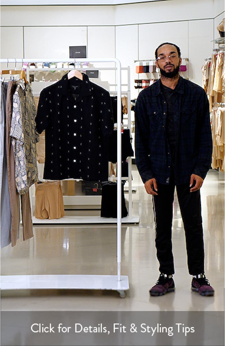 Avery Embroidered Cotton & Linen Linen Camp Shirt, sales video thumbnail