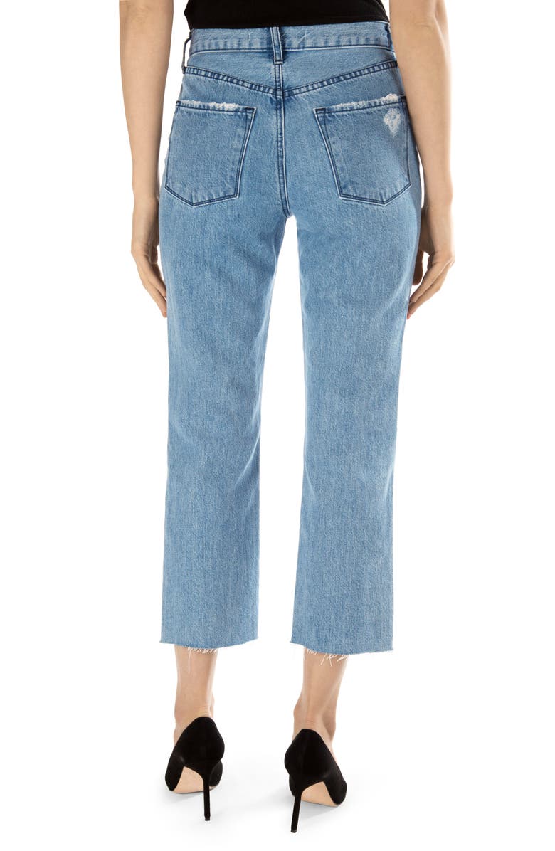 J Brand Wynne High Waist Crop Straight Leg Jeans, Alternate, color, Ambitious Destruct