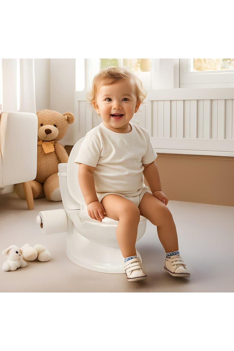 Educational Potty Training Toilet for Kids 18 Months, Alternate, color, White