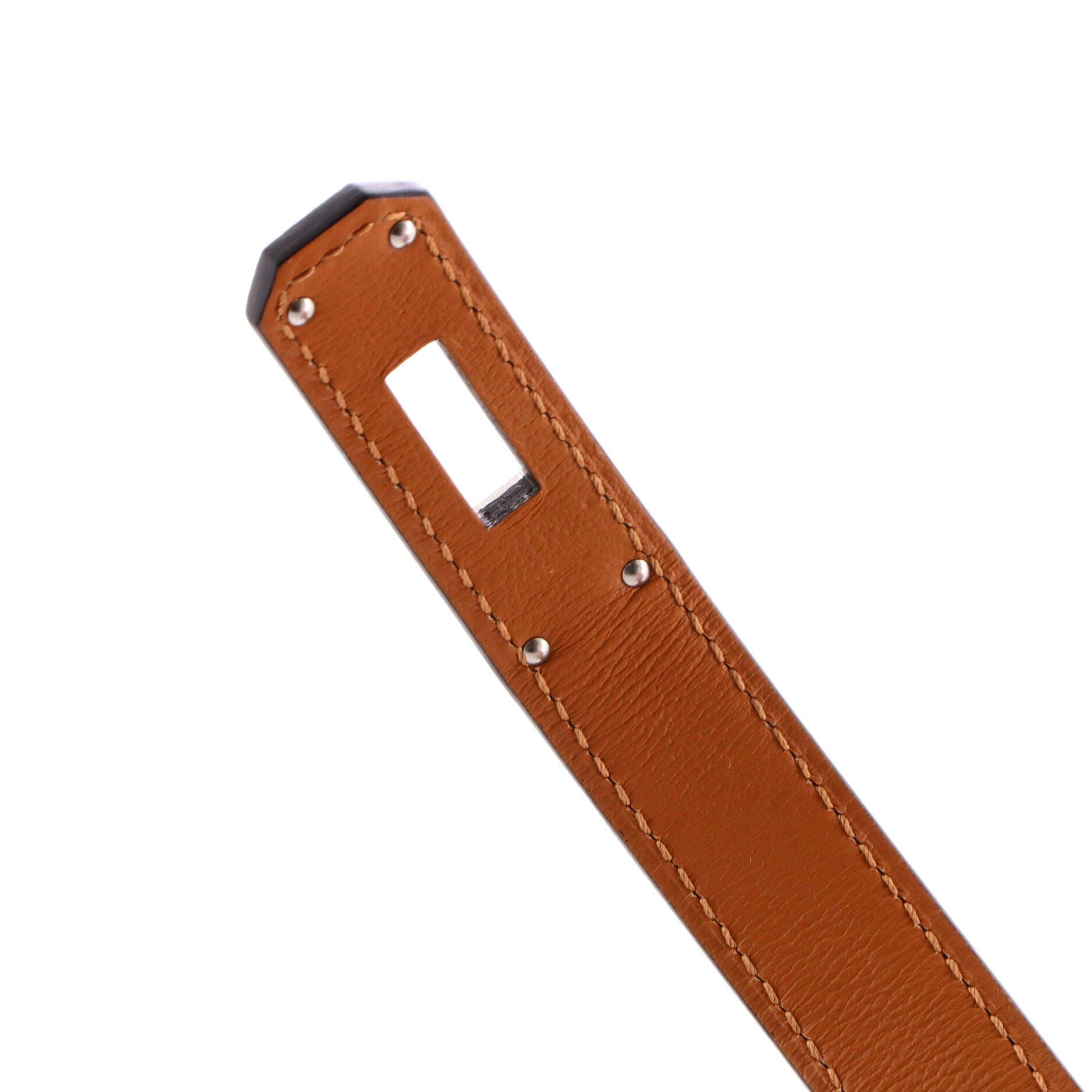 Pre-Owned Hermes Kelly Pocket Belt Leather Thin, Alternate, color, Mauve Pale