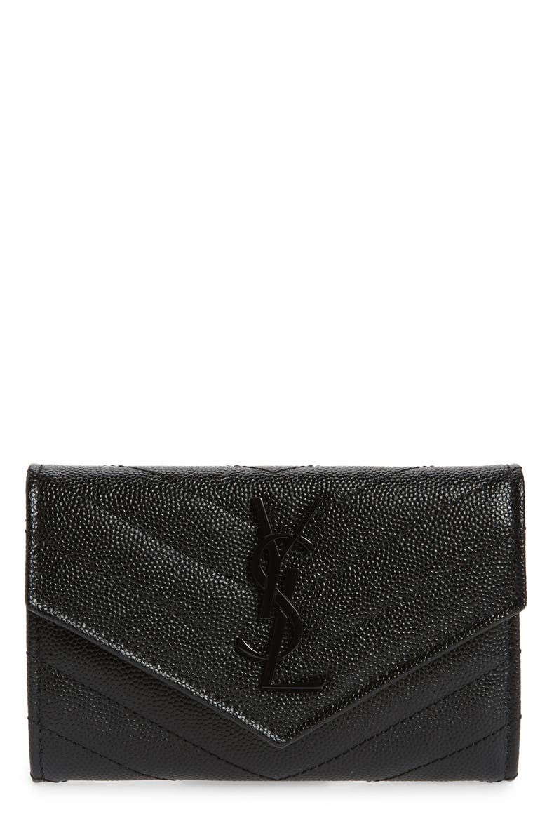 Monogram Quilted Leather French Wallet, Main, color, NOIR