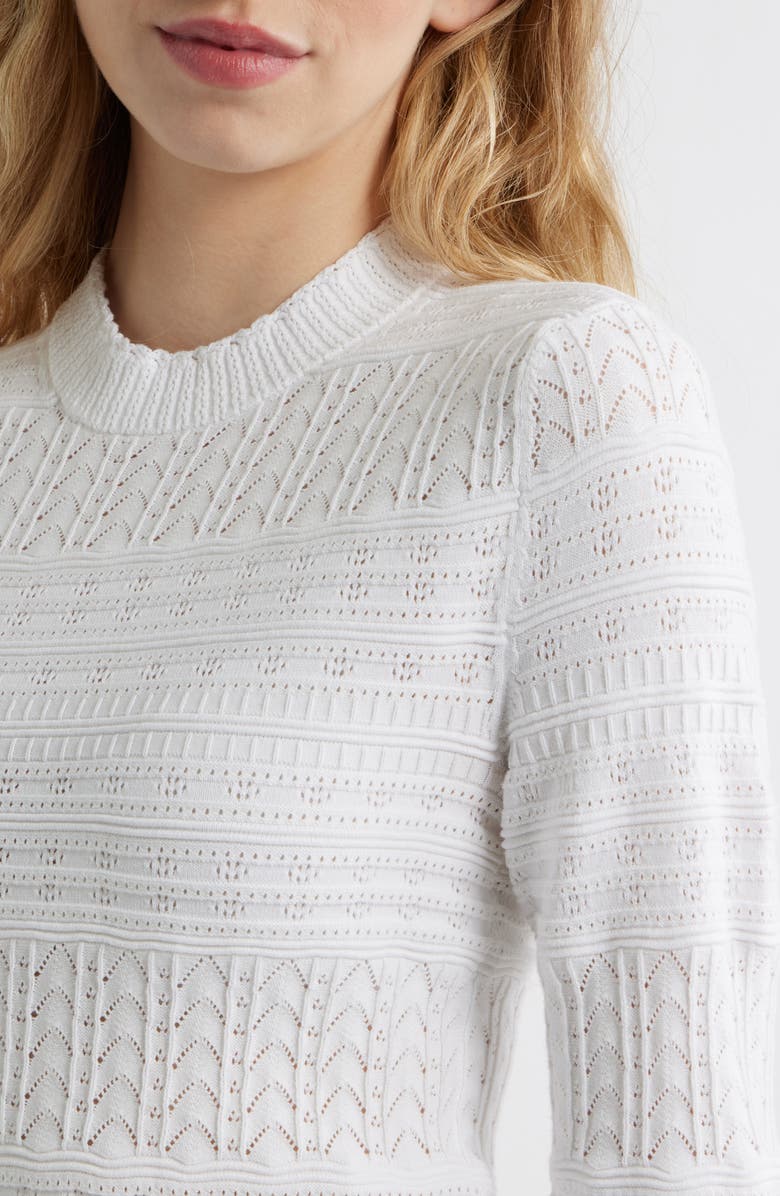 Madewell Cotton Crewneck Sweater, Alternate, color, White