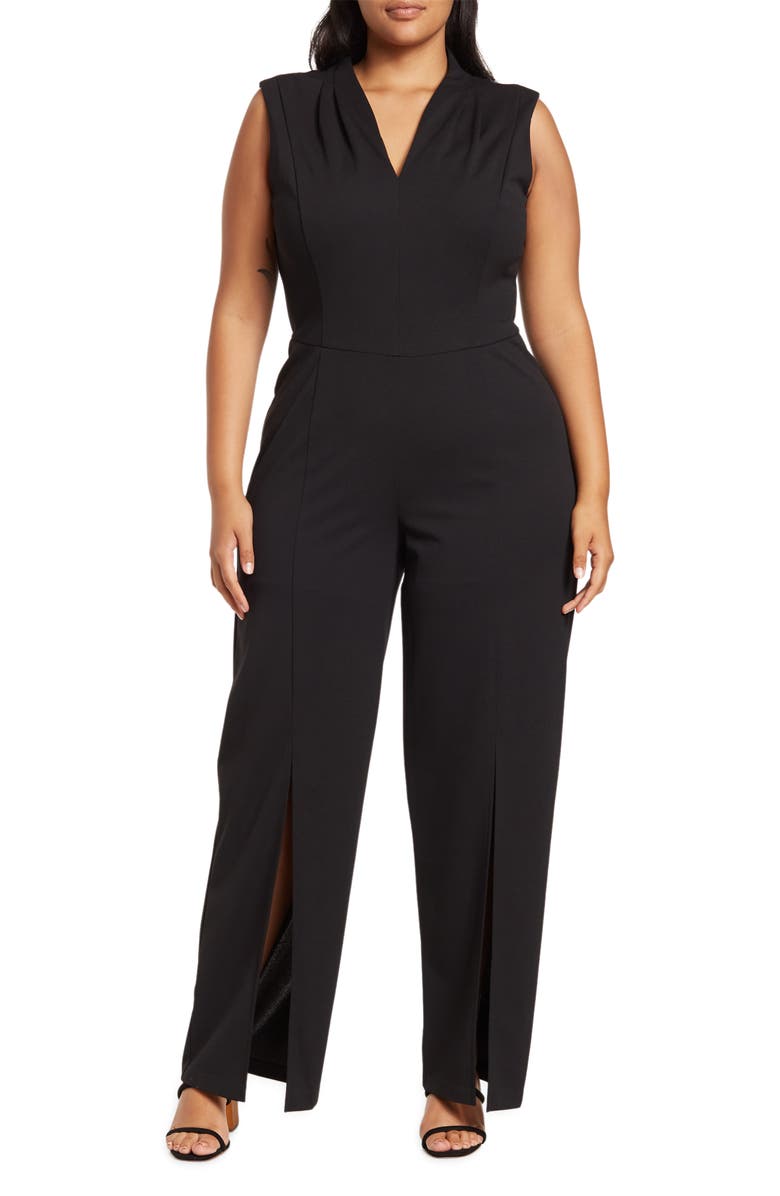 Connected Apparel Sleeveless Split Leg Jumpsuit, Main, color, 