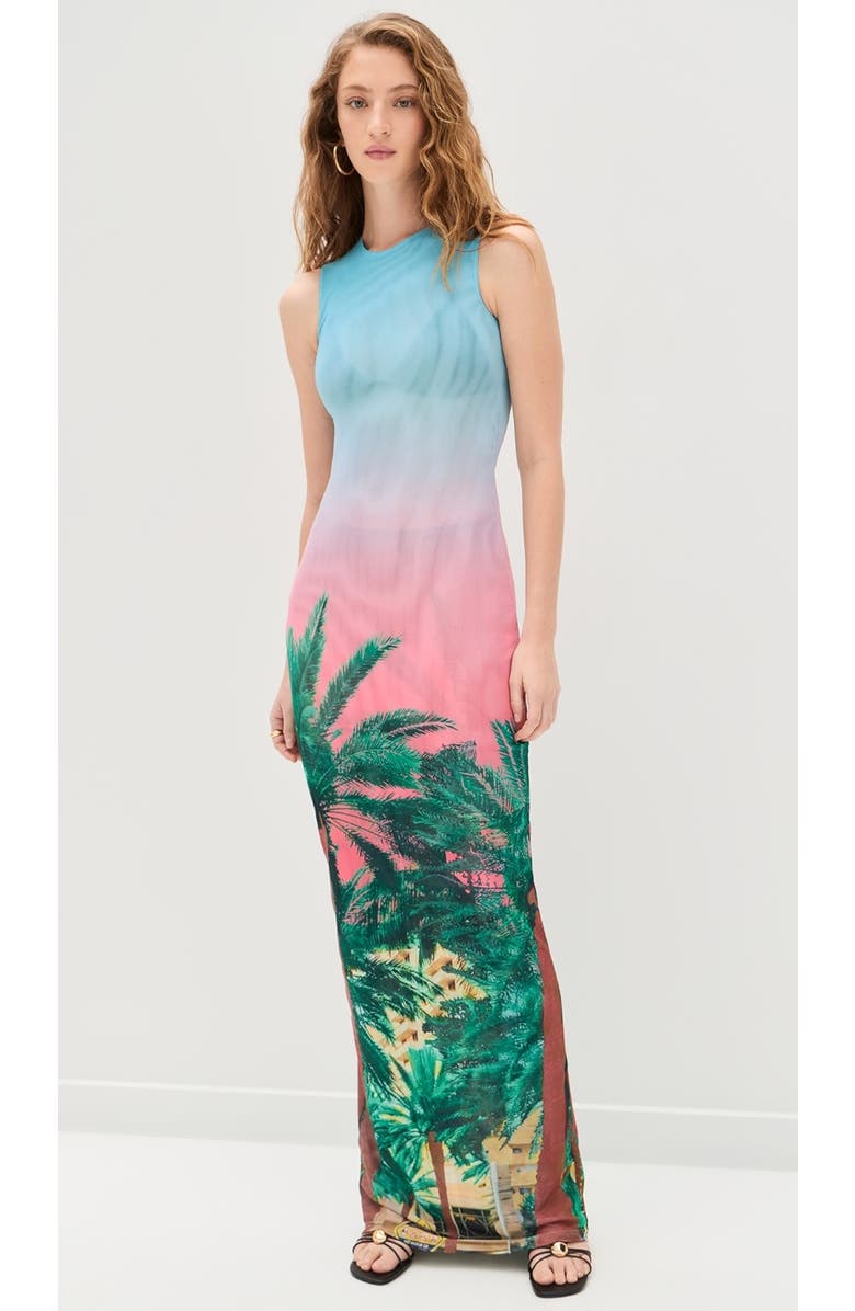 Dur Doux Miami Maxi Dress, Main, color, Miami Palm Print