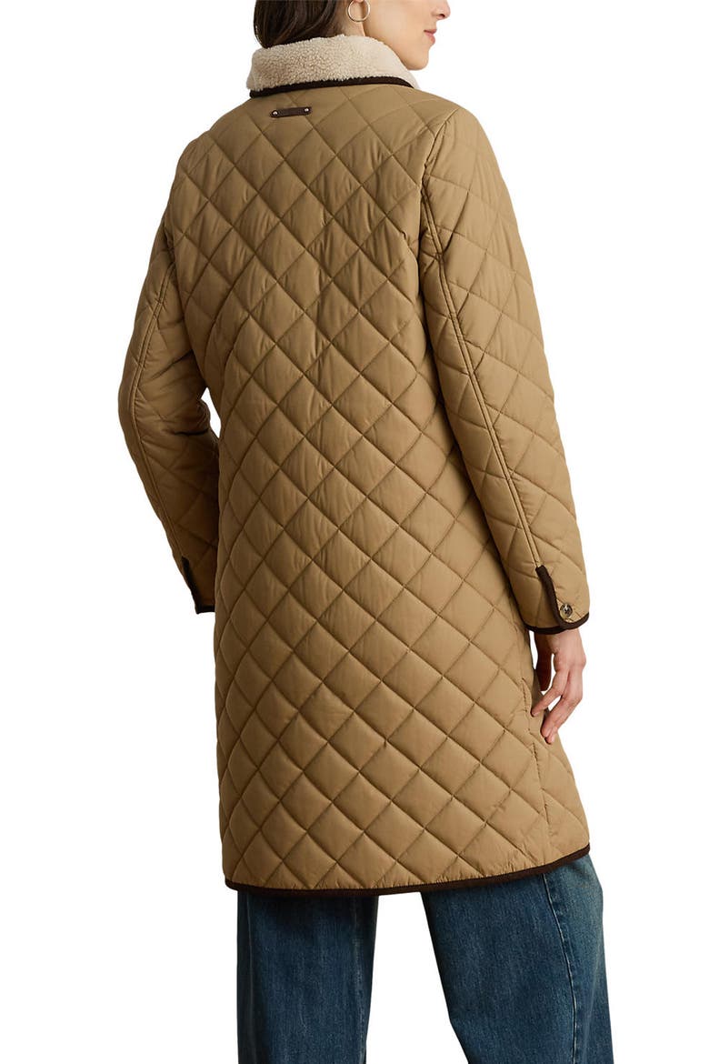 Corduroy Collar Diamond Quilted Coat, Alternate, color, CLASSIC CAMEL