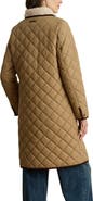 Lauren Ralph Lauren Corduroy Collar Diamond Quilted Coat