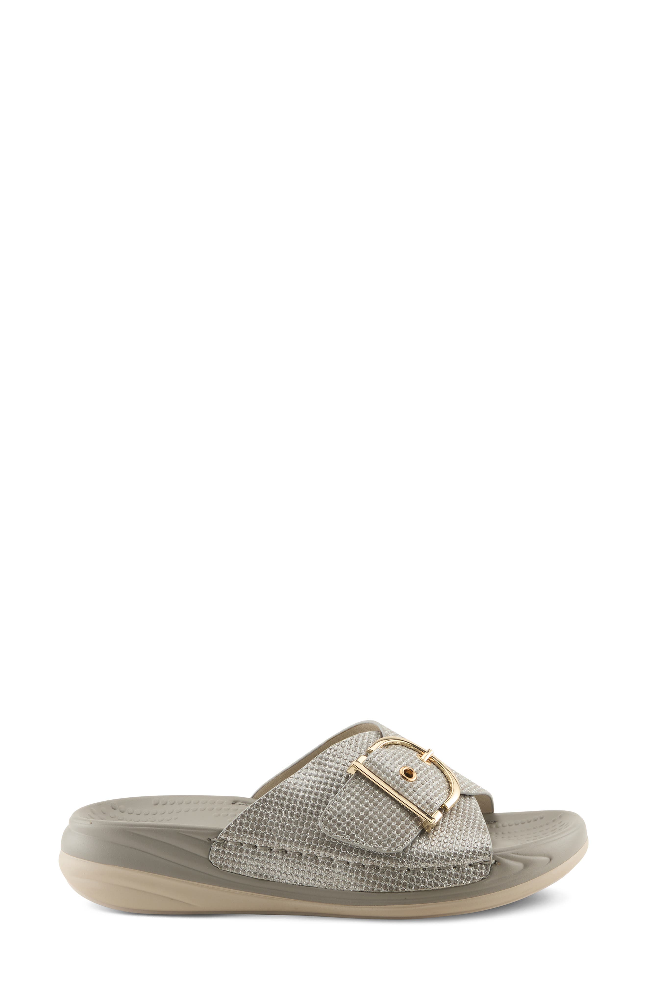 Brewer Slide Sandal, Alternate, color, GREY METALLIC
