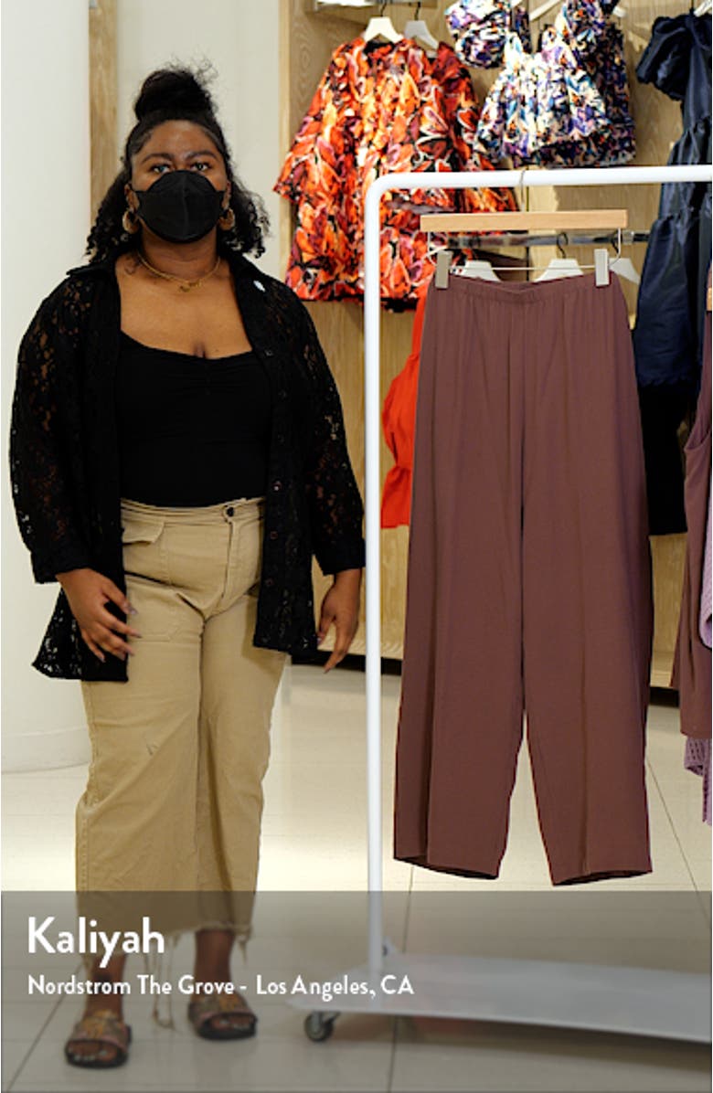 Wide Leg Silk Georgette Ankle Pants, sales video thumbnail