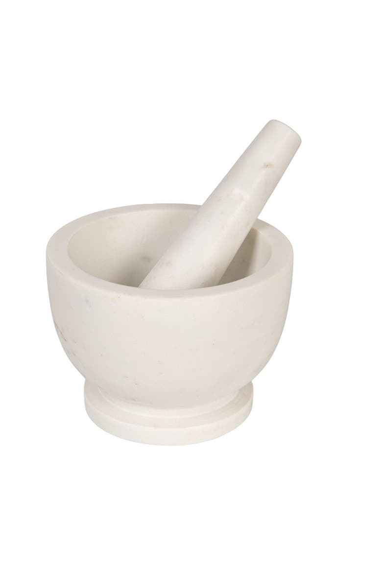Marble Mortar and Pestle, White, Main, color, White