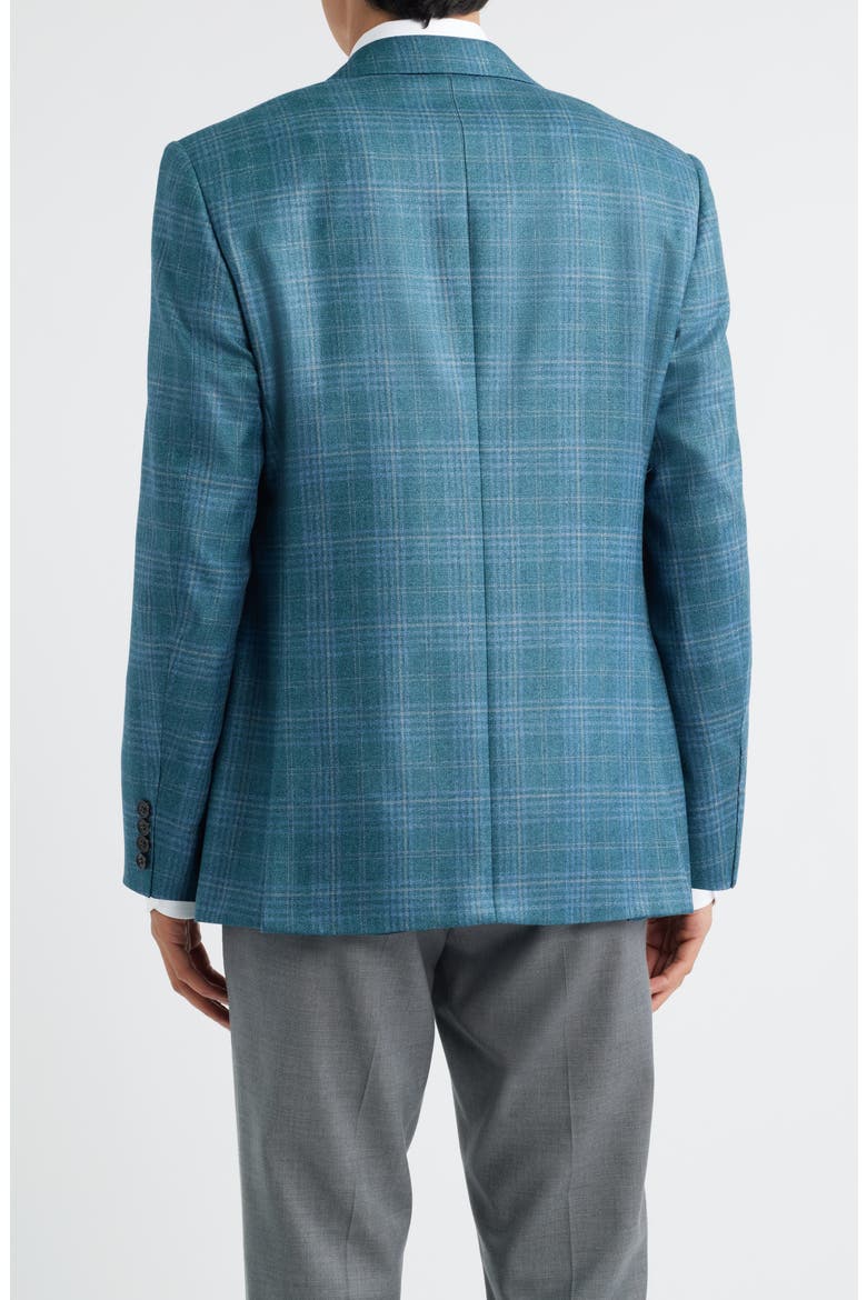 Siena Regular Fit Green Plaid Silk & Cashmere Sport Coat, Alternate, color, GREEN