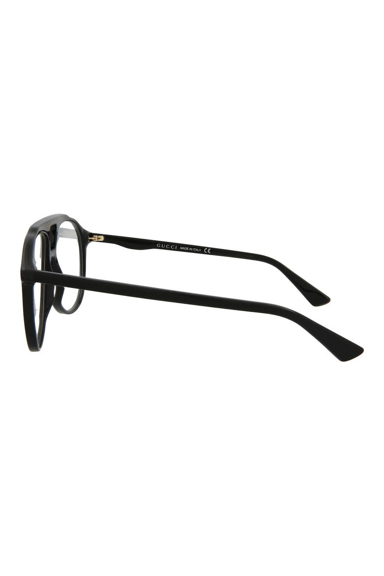 57mm Aviator Core Optical Frames, Alternate, color, BLACK BLACK TRANSPARENT