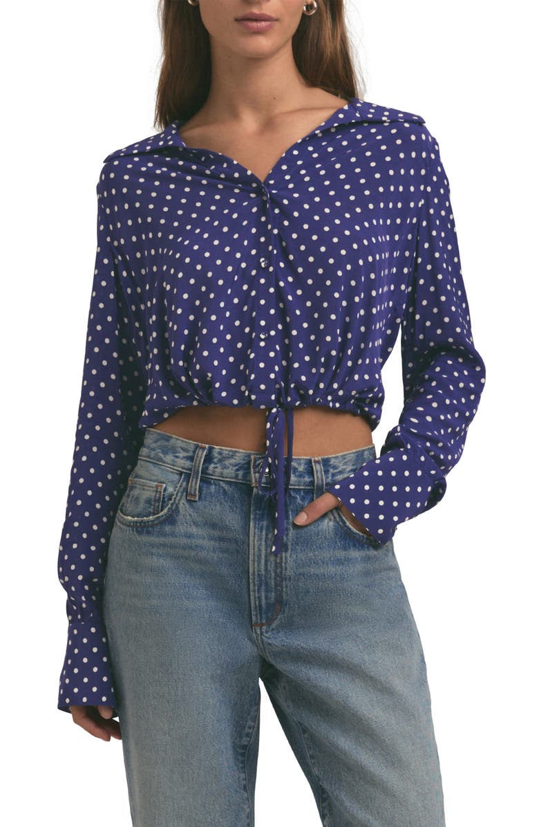 Favorite Daughter The Parker Polka Dot Long Sleeve Button-Up Shirt, Main, color, Venetian Ditsy Dot
