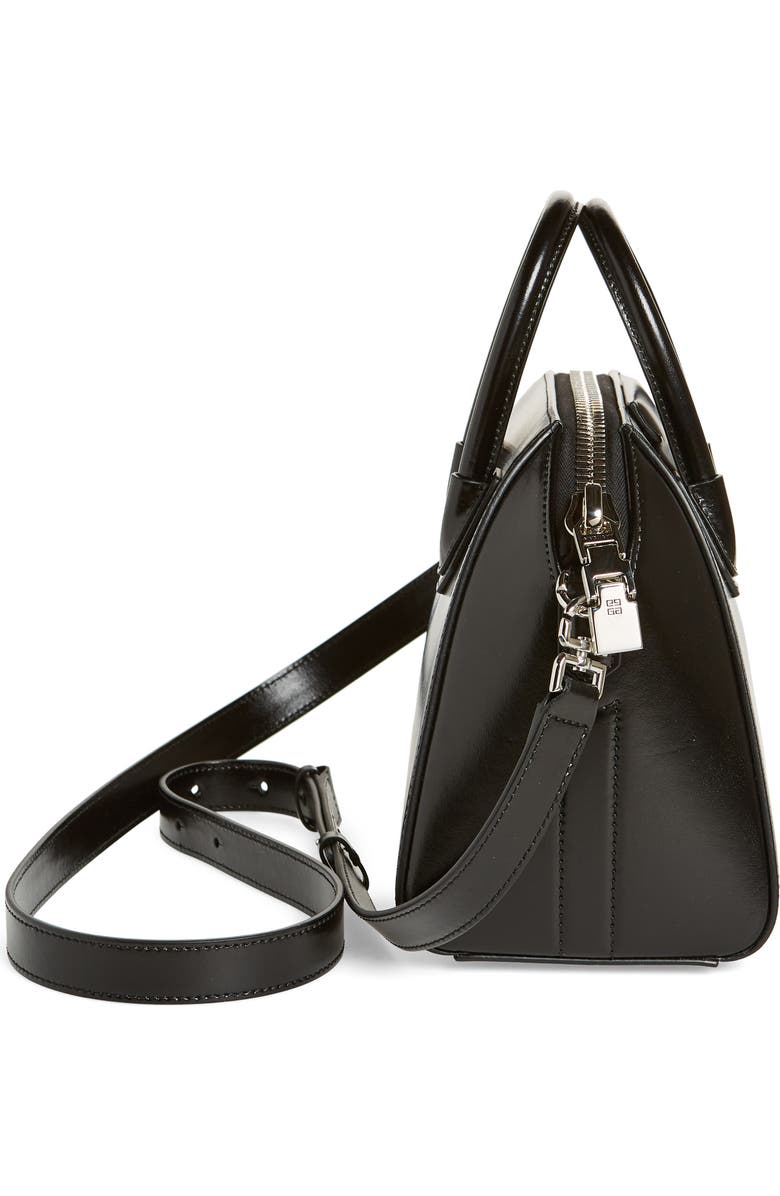 Givenchy Mini Antigona Leather Satchel, Alternate, color, Black