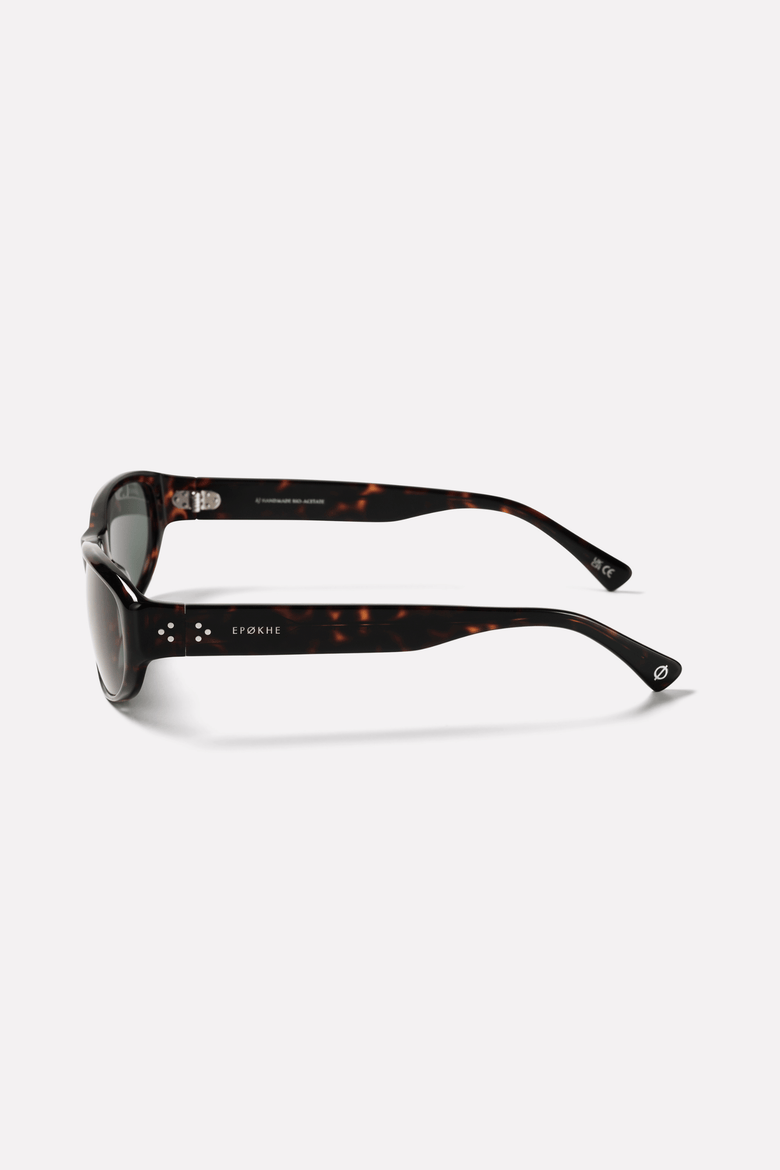 Dome Sunglasses, Alternate, color, Dark Tortoise Polished / Green