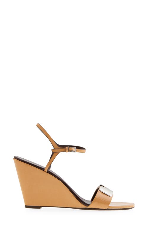 Tory Burch Gigi Ankle Strap Wedge Sandal In Silver