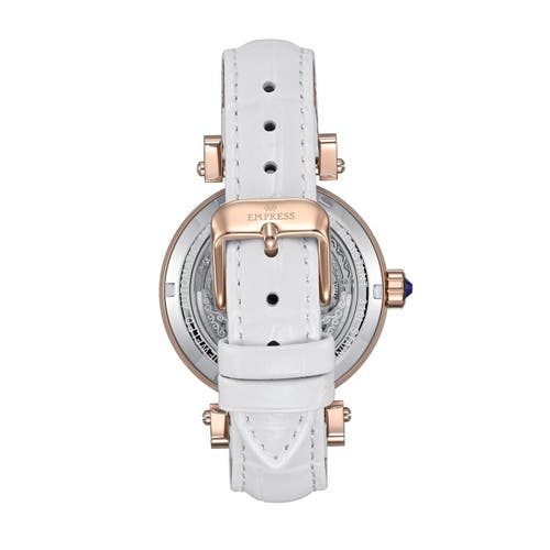 Empress Theodora Automatic Skeleton Leather-band Watch In Gold