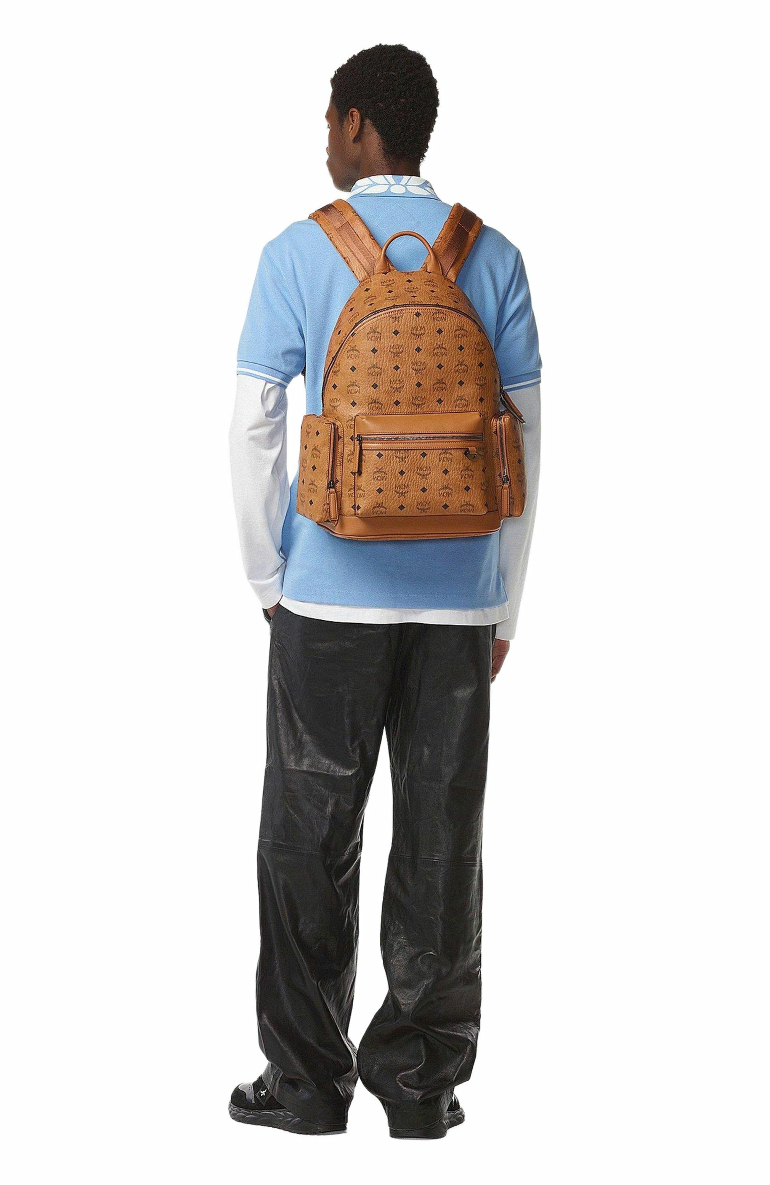 MCM Stark Backpack in Visetos, Alternate, color, 
