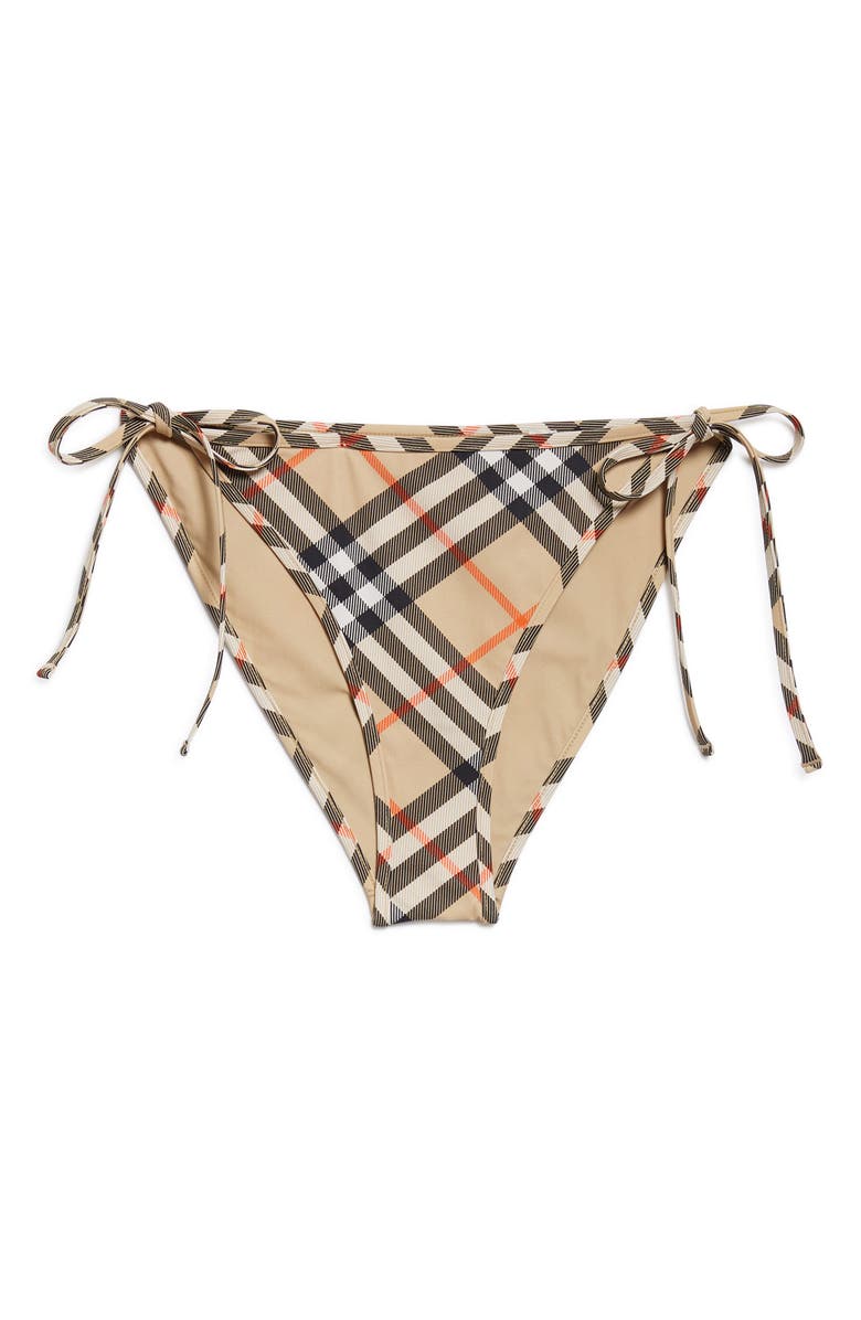 Burberry Check Bikini Bottoms, Main, color, Sand Ip Check