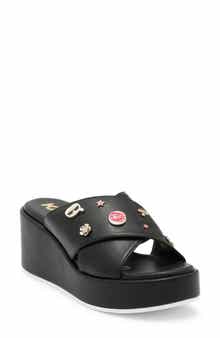 KARL LAGERFELD PARIS Caleigh Macaron Crisscross Wedge Sandal