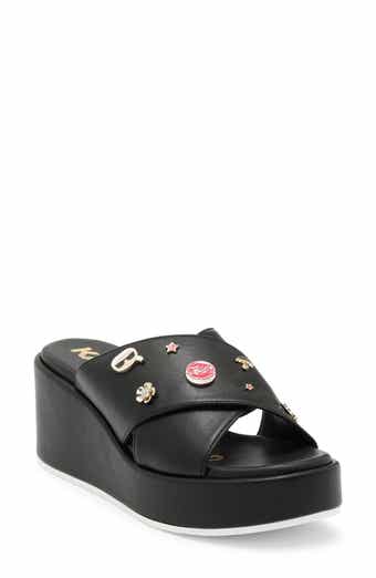 KARL LAGERFELD PARIS Caleigh Macaron Crisscross Wedge Sandal