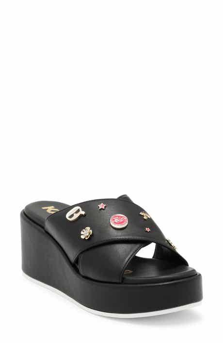KARL LAGERFELD PARIS Caleigh Macaron Crisscross Wedge Sandal