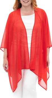 Nina Leonard Semi Sheer Open Front Topper