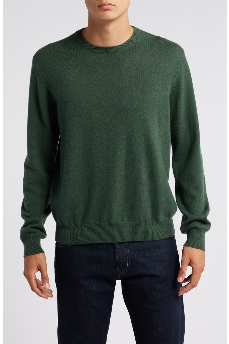 Merino Wool & Cashmere Crewneck Sweater, Main, color, KALE