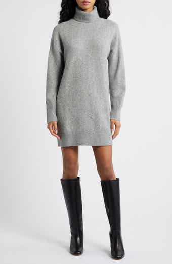 MANGO Taldote Turtleneck Long Sleeve Sweater Dress