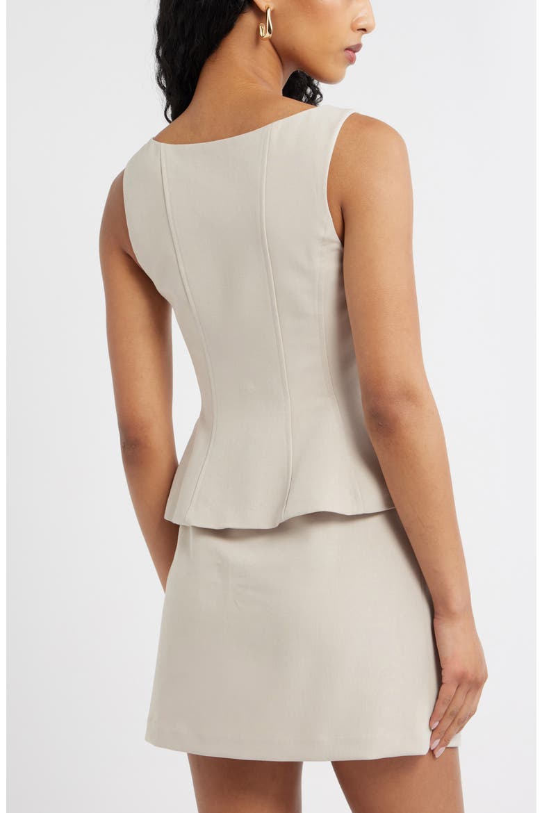 Icon Twill Peplum Top, Alternate, color, GREY FEATHER