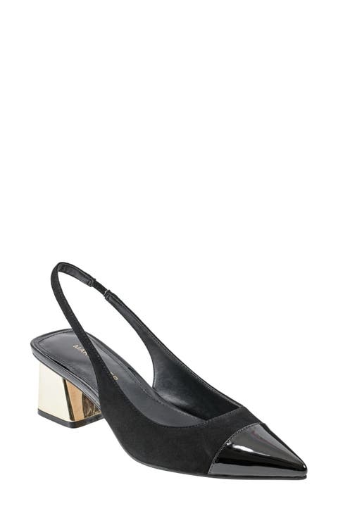 Mirrored Block Heel Slingback Pump (Women)