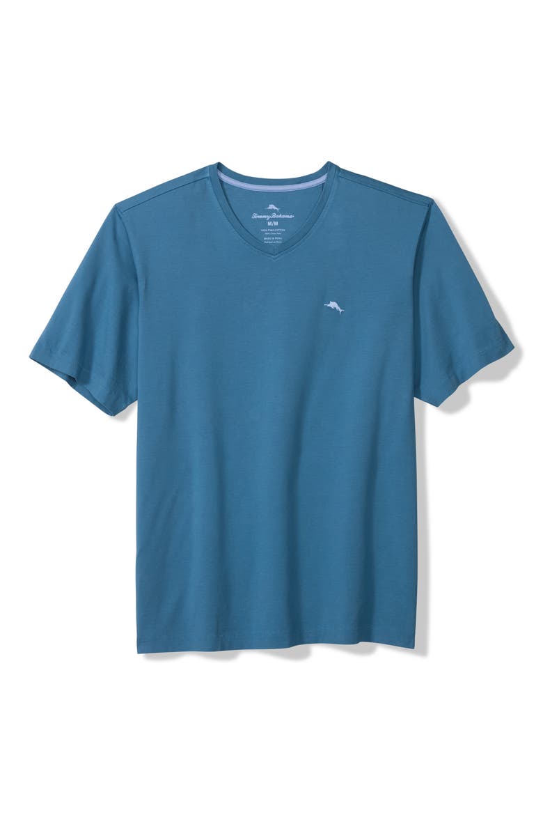 New Bali Skyline V-Neck Pima Cotton T-Shirt, Main, color, DUTCH BLUE