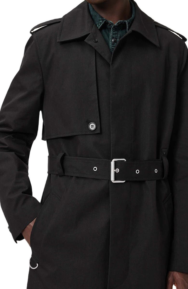 AllSaints Bastille Trench Coat, Alternate, color, Black