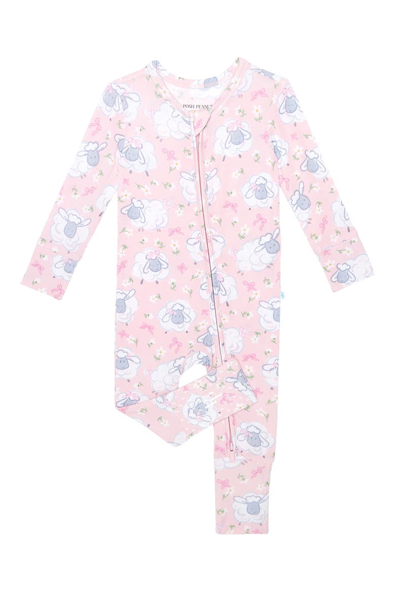 Paula Convertible Zip Footie, Main, color, PINK