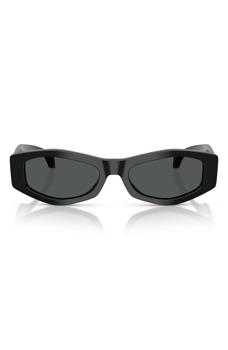 Versace 54mm Irregular Sunglasses, Main, color, Black/ Dark Grey