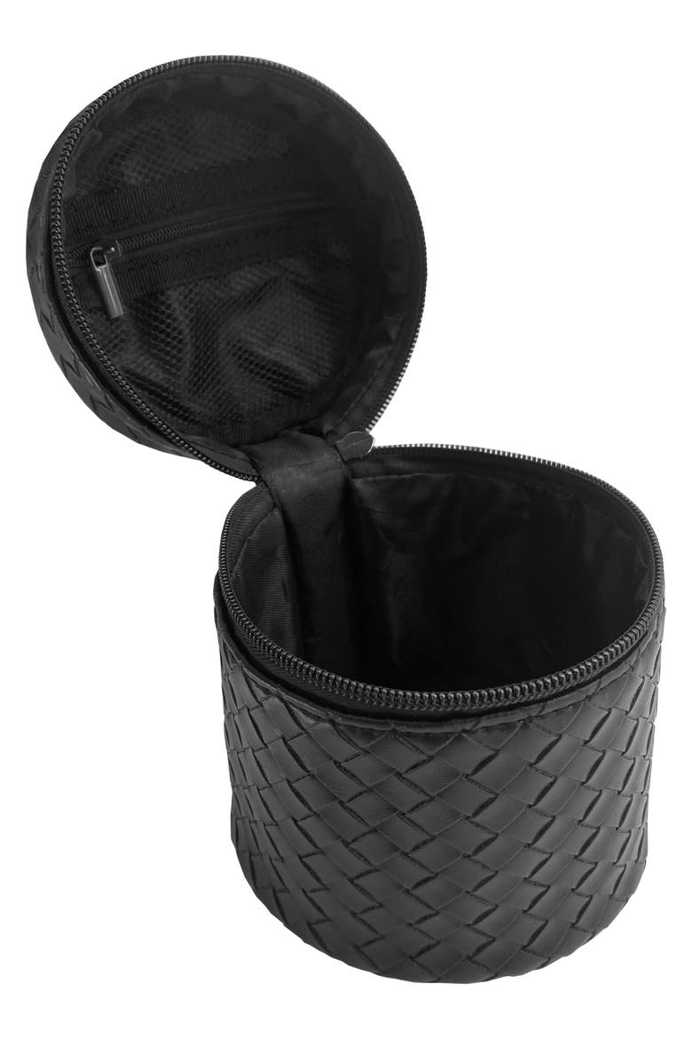 Cylinder Woven Pouch, Alternate, color, BLACK
