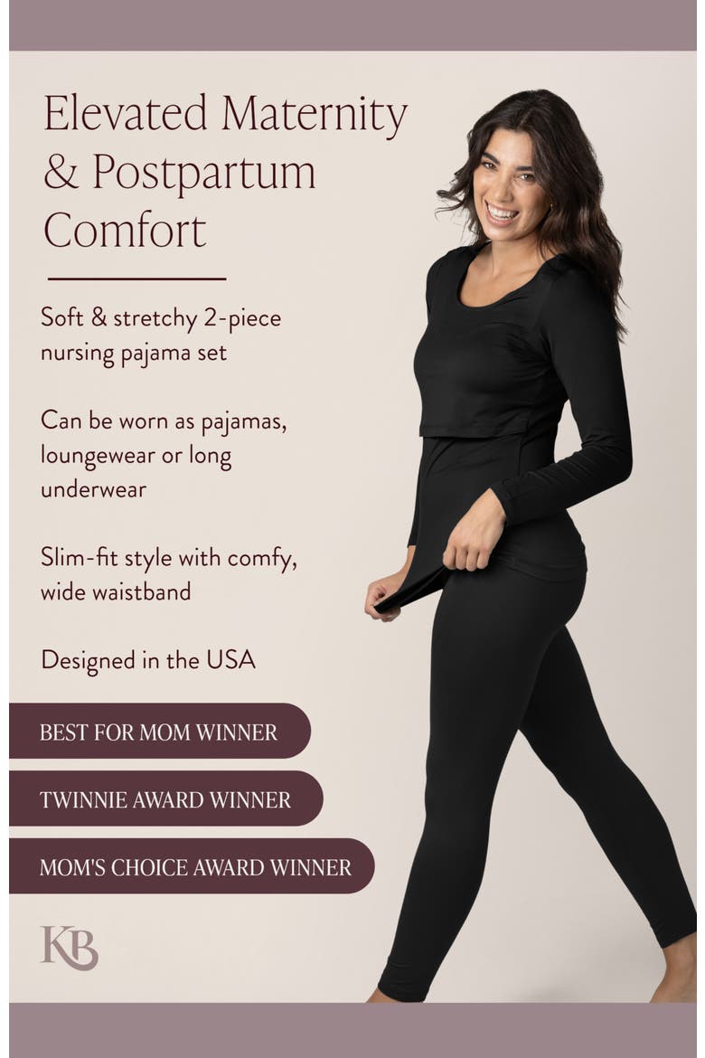 Jane Nursing Pajama Set, Alternate, color, Black