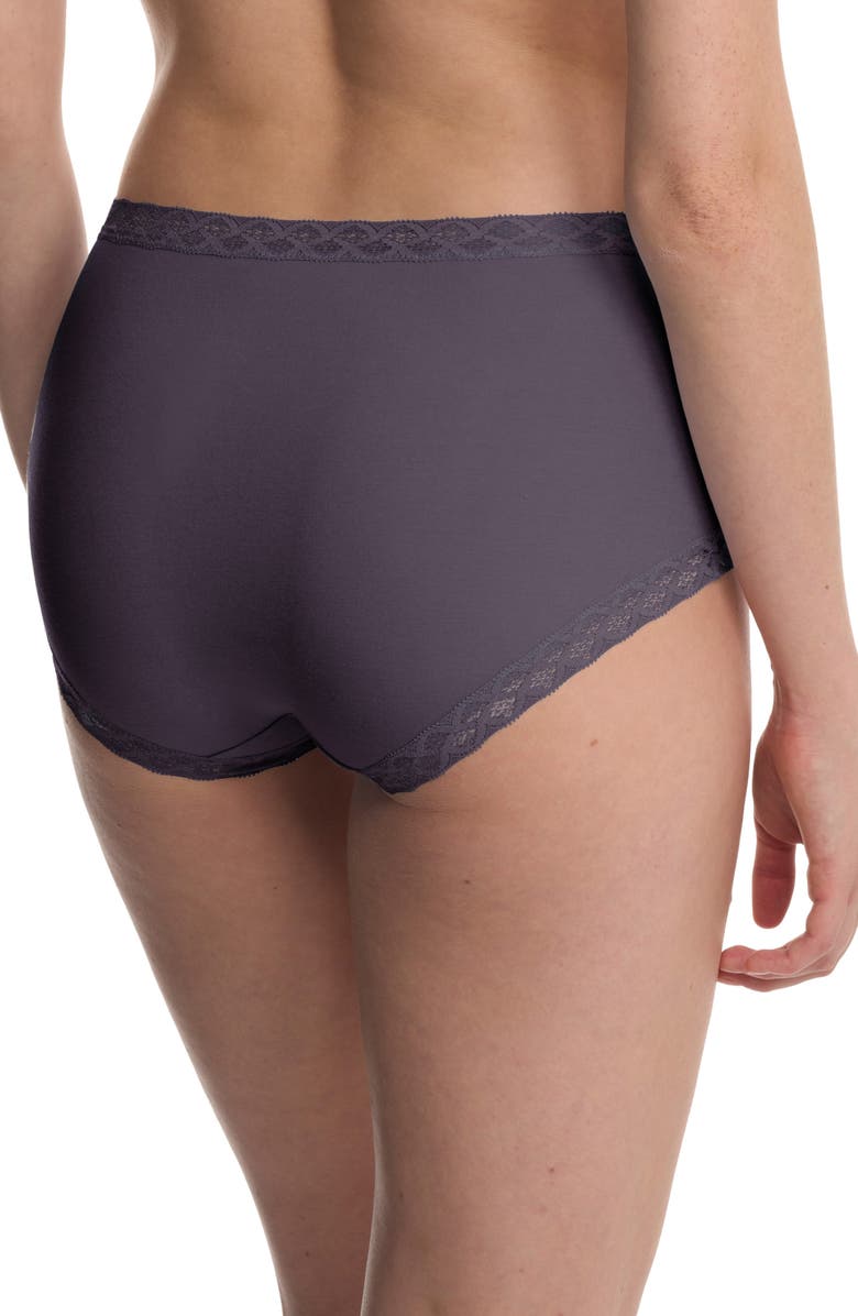 Natori Bliss Stretch Cotton Full Briefs, Alternate, color, Greystone