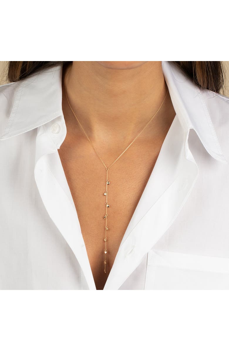 BY ADINA EDEN Solid Puffy Hearts Lariat Necklace 14K, Alternate, color, 